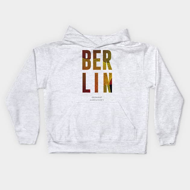 Berlin City typography Kids Hoodie by StudioGrafiikka